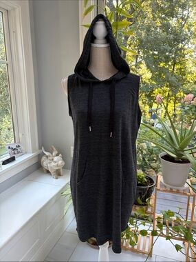 Marc New York Sleeveless Hooded Knit Dress - Charcoal